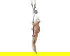 Decoratiune Squirrel, Decoris, 8x8x58 cm, poliester, maro