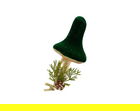 Decoratiune brad cu clips Mushroom, Decoris, 6x7 cm, sticla, verde