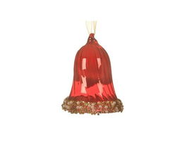 Glob Bell-christmas red, Decoris, H6.7 cm, sticla, rosu