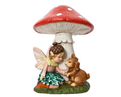 Decoratiune Elf under mushroom, Decoris, 29.5x26.5x40 cm, polimagneziu, multicolor