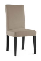 Scaun tapitat cu stofa si picioare din lemn, Willford Cappuccino / Negru, l47xA60xH97 cm