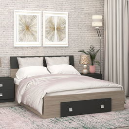 Pat LINEA cu sertar, Oak, Antracit