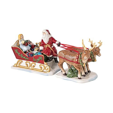 Decoratiune, Villeroy & Boch, Christmas Toys Sleigh, 36 x 14 x 17 cm, portelan premium, pictat manual