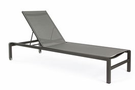 Sezlong pentru gradina / terasa, din aluminiu si material textil, Konnor Antracit, l78xA195xH90 cm