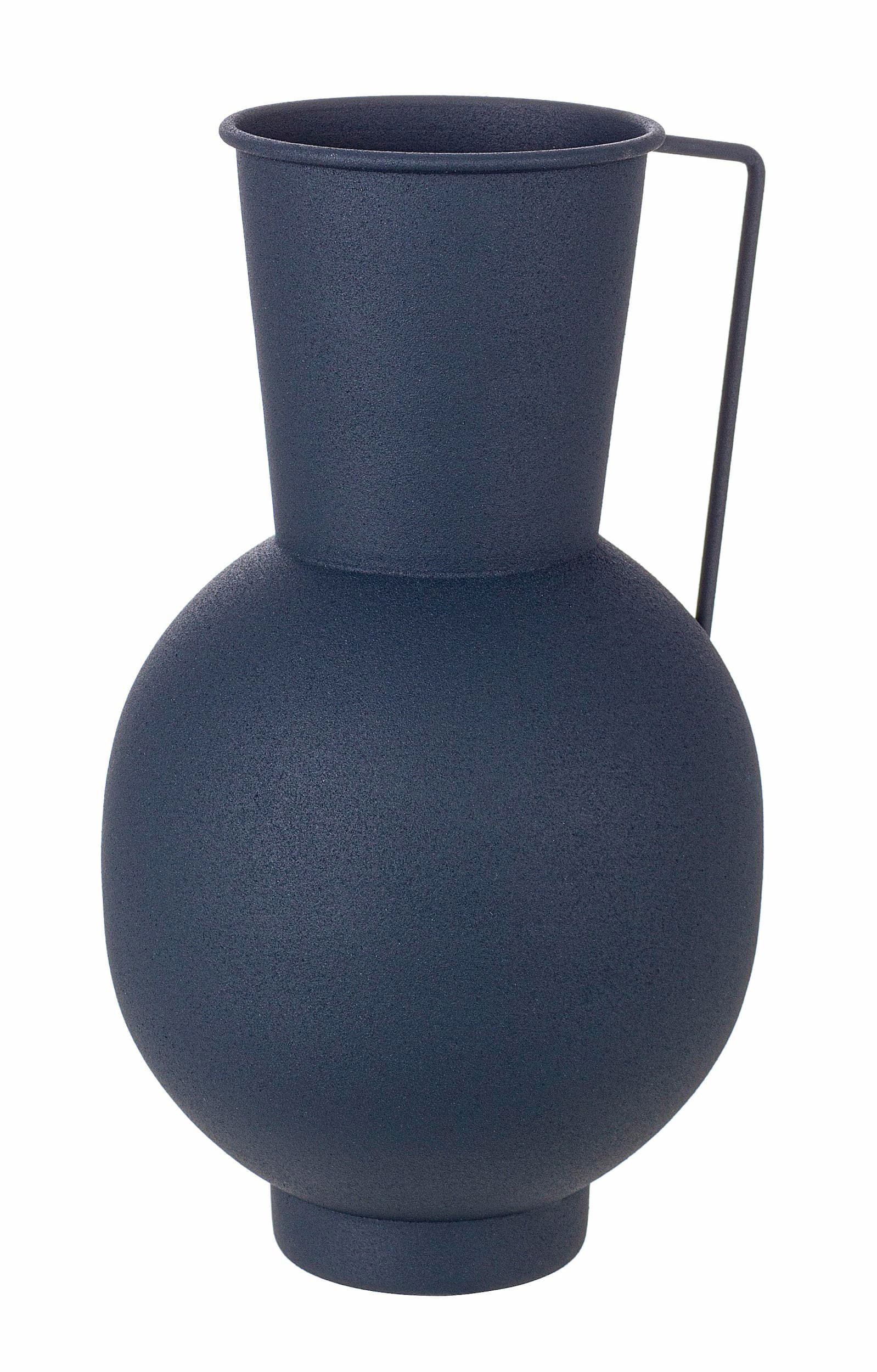 Vaza decorativa din metal, Kalathos 1H Bleumarin, Ø19xH29,5 cm