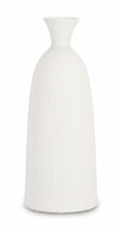 Vaza decorativa din ceramica, Striped E Alb, Ø23xH57 cm