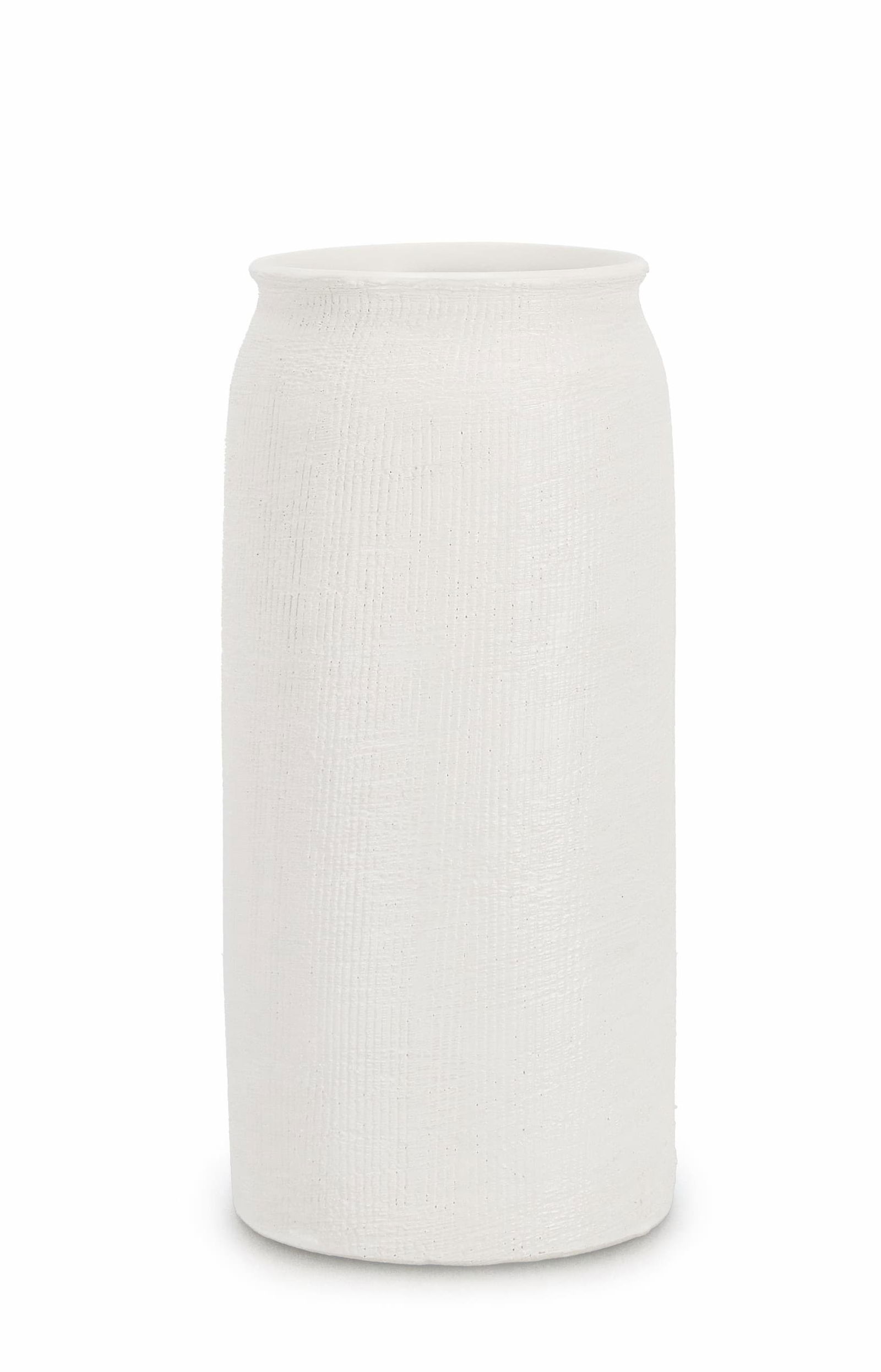 Vaza decorativa din ceramica, Papyrus Cyl S Alb, Ø15xH32,3 cm