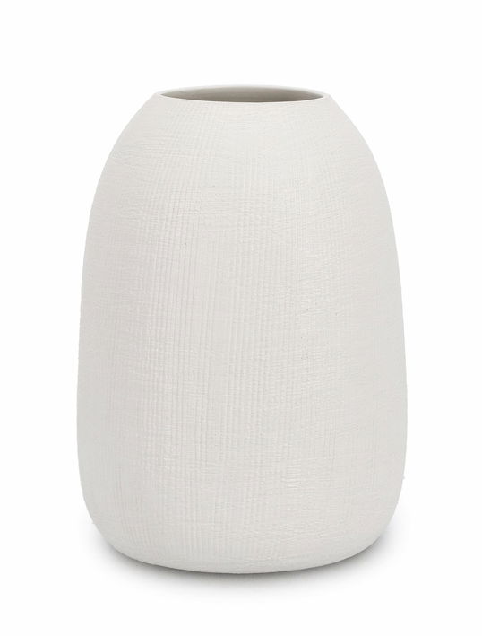 Vaza decorativa din ceramica, Papyrus L Alb, Ø18xH25,3 cm
