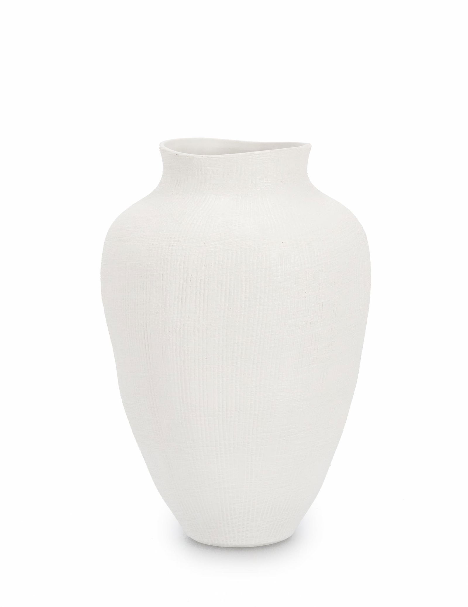 Vaza decorativa din ceramica, Papyrus Shaped M Alb, Ø20xH29,8 cm