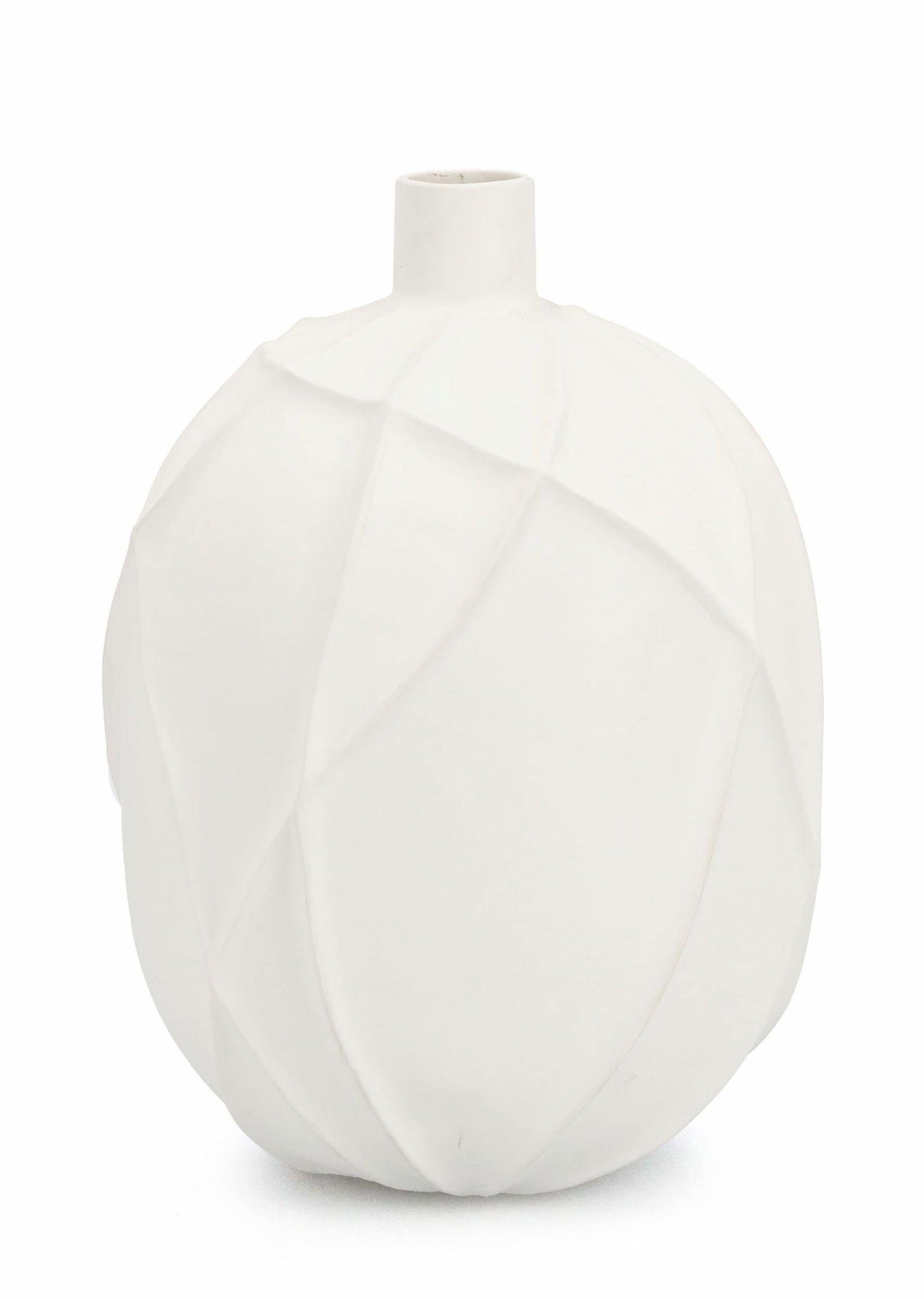 Vaza decorativa din ceramica, Ridged L Alb, Ø27,5xH38 cm
