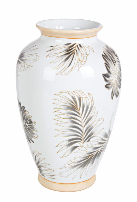 Vaza decorativa din portelan, Leaf Multicolor, Ø16,5xH27 cm