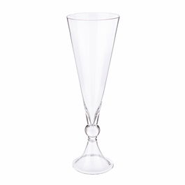 Vaza decorativa din sticla, Venice Flut Transparent, Ø13xH40 cm
