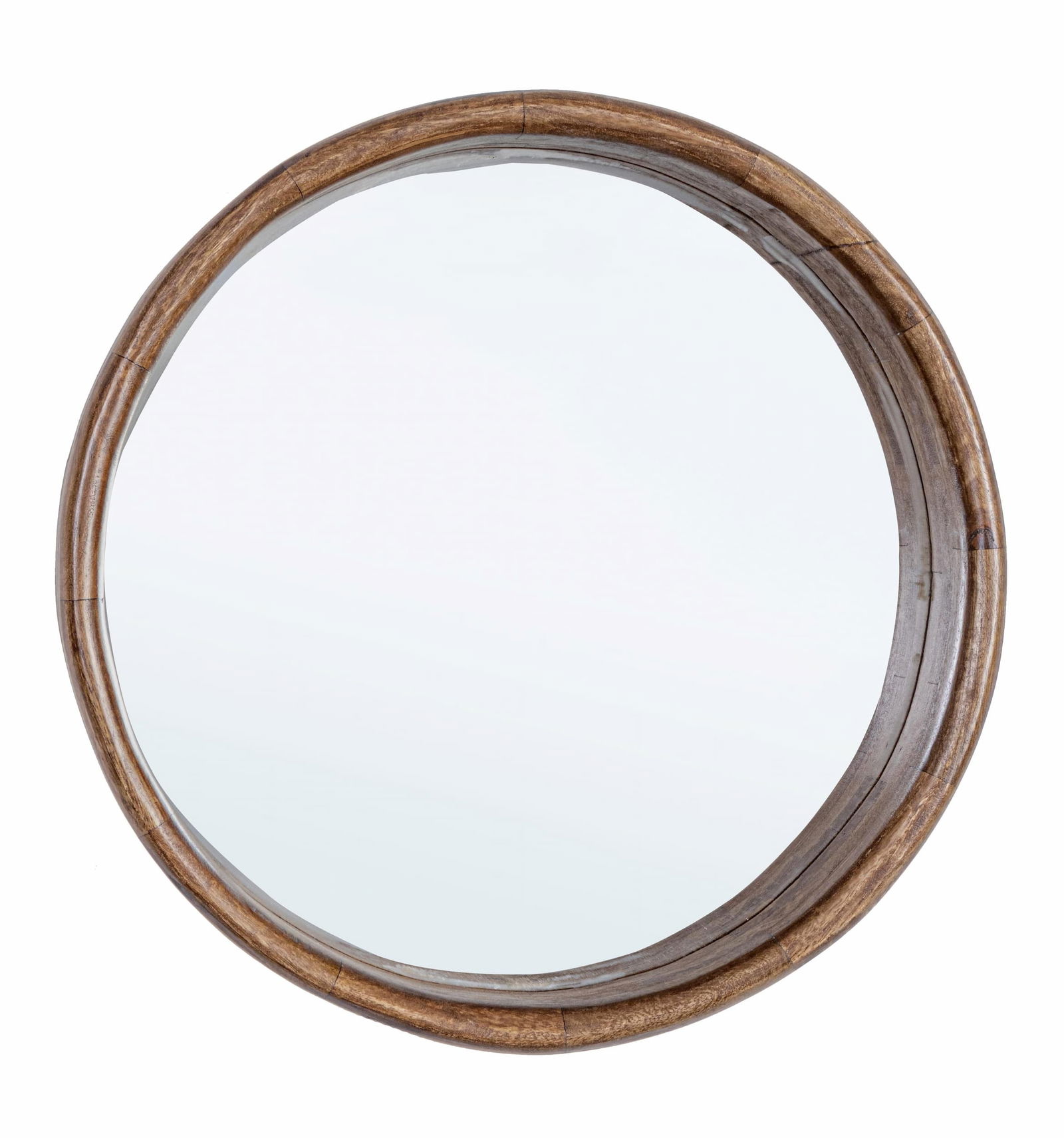 Oglinda decorativa cu rama din lemn, Sherman Round Nuc, Ø55 cm
