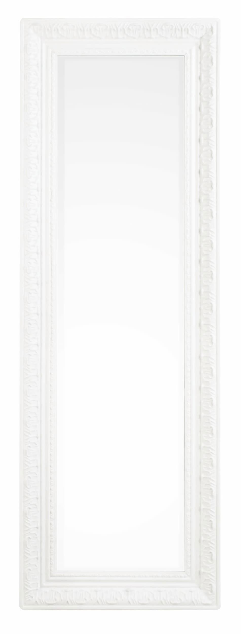 Oglinda decorativa cu rama din lemn, Miro C Rectangle Alb, l30xH90 cm