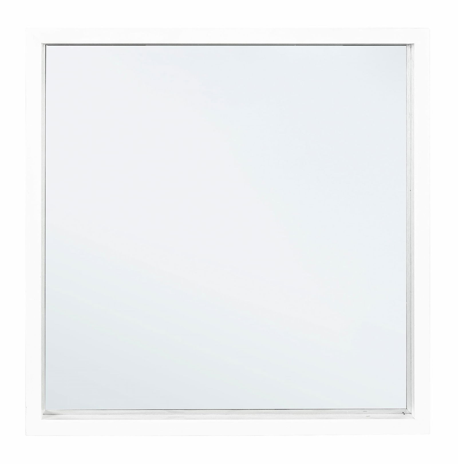 Oglinda decorativa cu rama din lemn de Paulownia, Tiziano Square Alb, l52xH52 cm