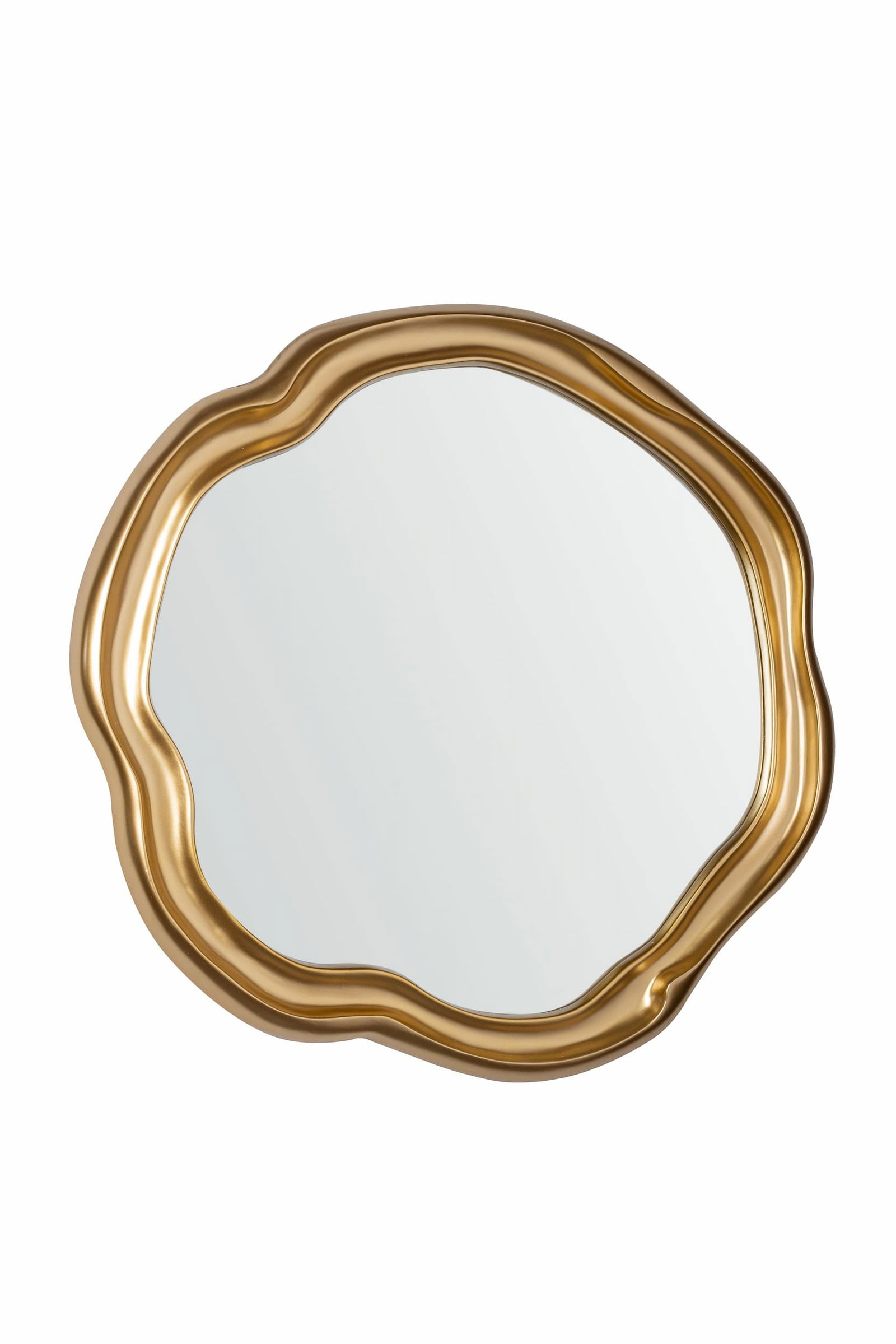 Oglinda decorativa cu rama din polirasina, Felipe B Auriu, l75xH75 cm