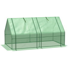 Outsunny Mini Sera Portabila de 180x90x90cm pentru Gradina in Aer Liber cu Usi Mari cu Fermoar si Acoperis din PE pentru protectie impotriva Apei/UV, Verde