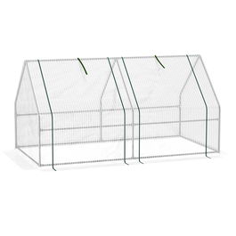 Outsunny Mini Sera Portabila de 180x90x90cm pentru Gradina in Aer Liber cu Usi Mari cu Fermoar si Acoperis din PE pentru protectie impotriva Apei/UV, Alb