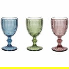 Set 3 pahare cu picior, Tognana, Madame ve-ci-az, 260 ml, sticla, multicolor