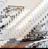 Cuier cu bancheta si pantofar Vasagle, 100 x 40 x 184 cm, PAL/otel, maro deschis/negru