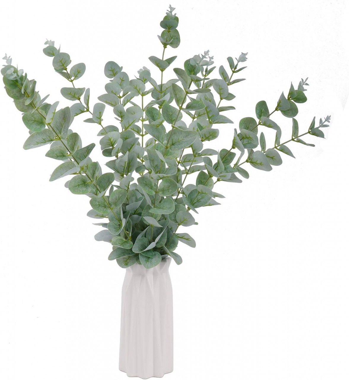 Set de 12 ramuri artificiale de eucalipt Beferr, plastic, verde inchis, 53 cm