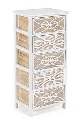 Comoda Pattern, Bizzotto, 40 x 29 x 90 cm, lemn de paulownia