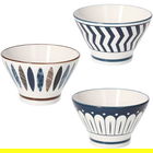 Set 3 boluri, Tognana, Nice, Ø 13 cm, 400 ml, portelan, multicolor