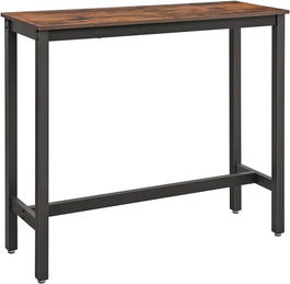 Masa de bar cu Alinru, Vasagle, 120 x 40 x 100 cm, PAL/otel, maro rustic