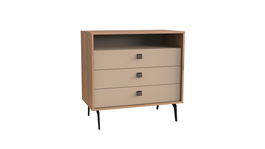 Comoda din pal, cu 3 sertare Mayer Dafne Natural, l90,6xA47,7xH87,9 cm