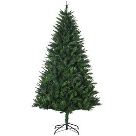 HOMCOM Brad de Craciun Artificial 180cm cu 786 Ramuri Deschidere Automata, Brad de Craciun Bogat cu Postament din Metal Usor de Montat, Verde
