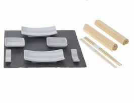 Set 11 piese pentru sushi Excellent Houseware, ceramica, alb