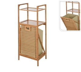 Raft pentru baie Bamboo, 40x30x95 cm, bambus