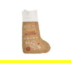 Decoratiune Stocking top white, 90 x 35 cm, iuta