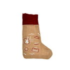 Decoratiune Stocking top red, 90 x 35 cm, iuta