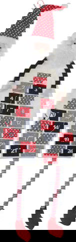 Decoratiune Advent calendar Santa, 36x131 cm, fetru, multicolor