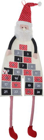 Decoratiune Advent calendar Santa, 36x131 cm, fetru, multicolor