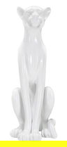 Statueta decorativa, Leopard Sitting, Mauro Ferretti, 27 x 38 x 74 cm, polirasina, alb
