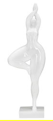 Statueta decorativa, Woman Yoga, Mauro Ferretti, 16 x 9 x 45.8 cm, polirasina, alb