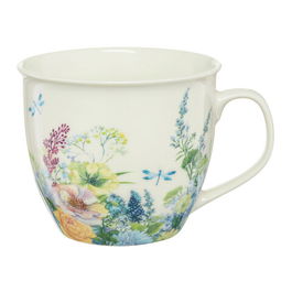 Cana cu model flori Nina Blue, Ambition, 550 ml, portelan, multicolor