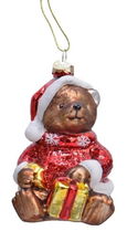 Glob Bear w sweater red, Decoris, 5.2x6x12 cm, sticla, multicolor