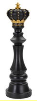 Statueta decorativa / Piesa de sah Rege, Black King, Mauro Ferretti, Ø14 x 50 cm, polirasina, auriu/negru