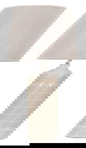 Lampa de masa, Graphs Light, Mauro Ferretti, 1 x E27, 40W, Ø30 x 55 cm, ceramica/fier/textil, crem