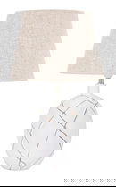 Lampa de masa, Lines, Mauro Ferretti, 1 x E27, 40W, Ø35 x 60 cm, polirasina/fier/textil, alb antic/maro