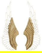 Set 2 decoratiuni de perete, Pair of Wings, Mauro Ferretti, 37 x 105.5 cm, fier, auriu