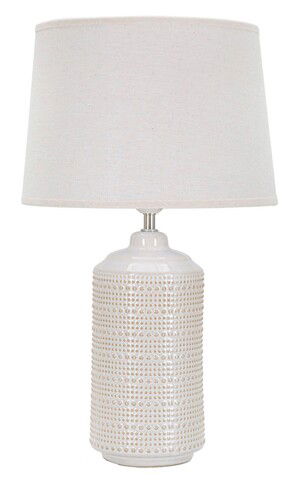 Lampa de masa, Point Light, Mauro Ferretti, 1 x E27, 40W, Ø28 x 47 cm, ceramica/fier/textil, crem