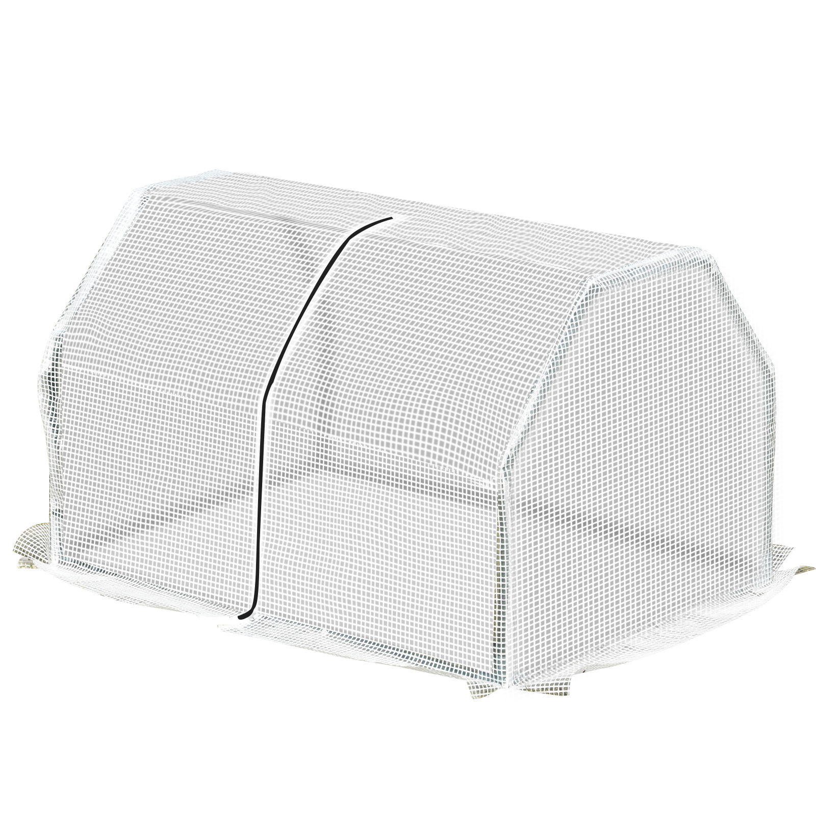 Mini Seră Outsunny pentru grădină și balcon din plastic PE și oțel cu închidere cu fermoar, 99x71x60 cm, de culoare alb transparent
