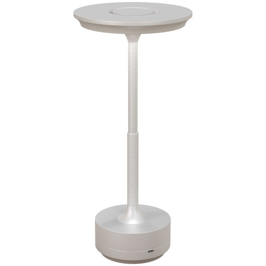 Lampă de masă HOMCOM Touch LED, lampă de noptieră fără fir cu baterie reîncărcabilă de 4000 mAh, 3 tonuri de lumină, Ø13x28,5 cm, de culoare argintiu