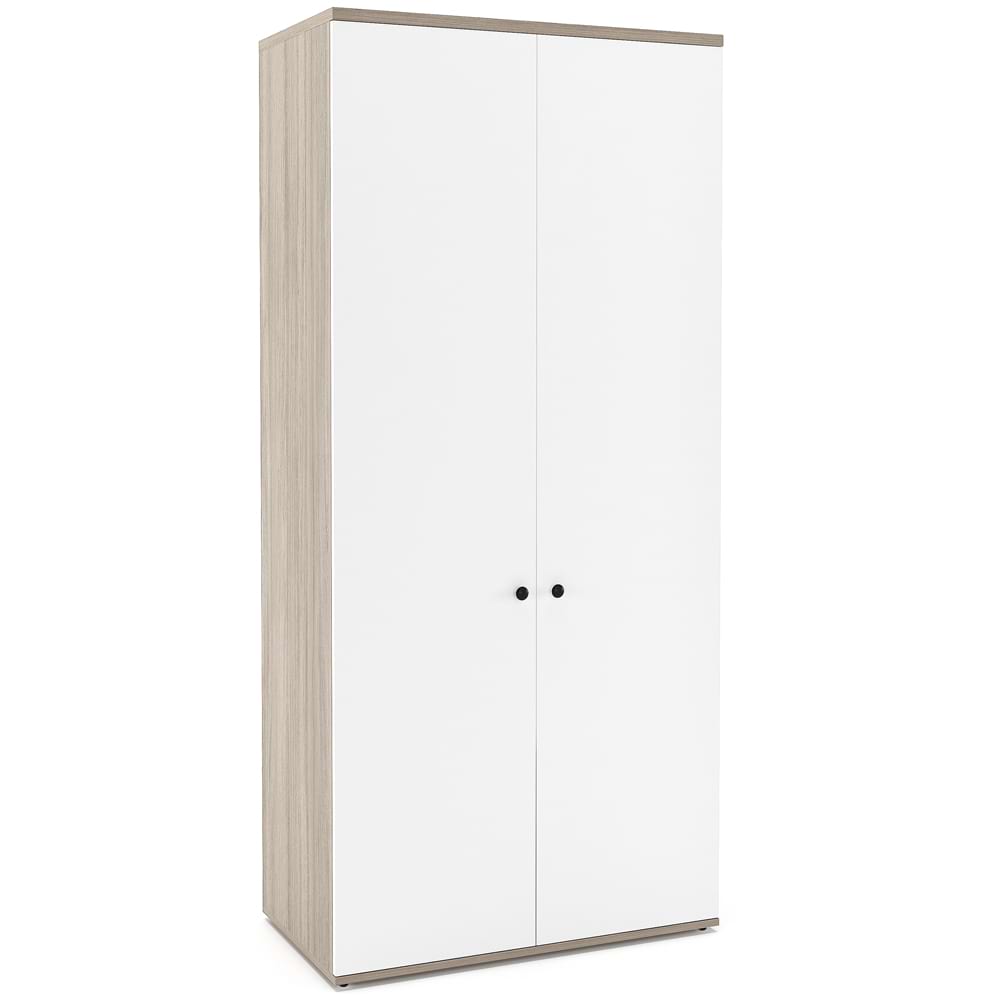 Dulap haine PRIMAVERA 90, H200, 2U, bara umerase, Oak, Alb