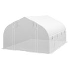 Outsunny Sera Cabina 4 x 3(m), Pereti Laterali Rulabili cu Fermoar, Usa cu Plasa, 8 Ferestre cu Plasa, Cort Tunel de Sera