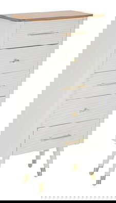Comoda, Matera, Mauro Ferretti, 45 x 32 x 100 cm, lemn frasin/lemn pin/MDF/fier, alb/maro